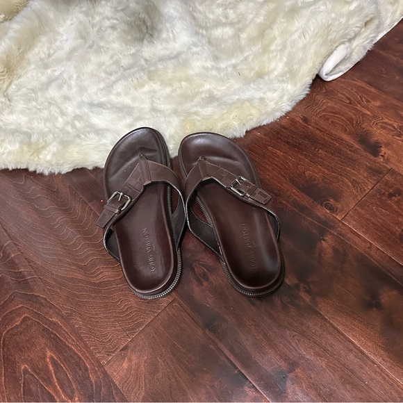 Men LV slides chocolate size 9B worn - Picture 6 of 6